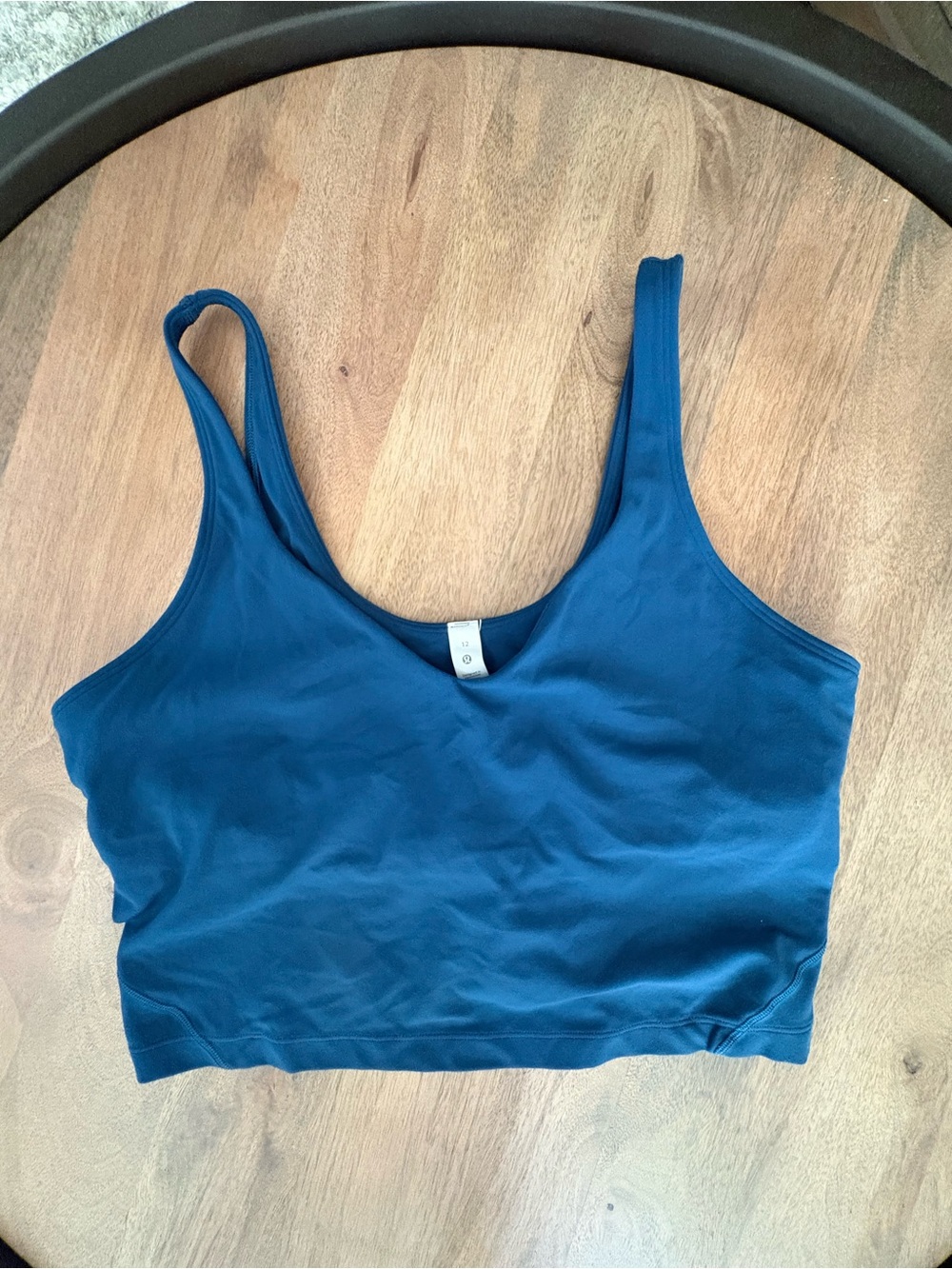 Lululemon Align High-Neck Tank Top blue work out built in bra size